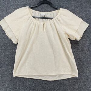 Texture Thread Madewell Top Womens M Ivory Boho Cottagecore Prairie Minimalist